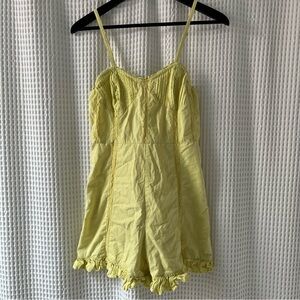 Urban Outfitters Juliette romper in bright yellow cotton